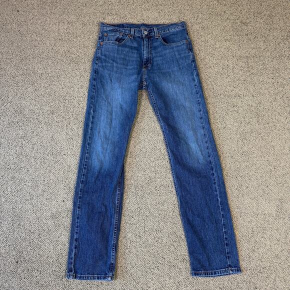 Levi's 505 Regular Fit Straight Blue Jeans US Men's 32 - Picture 2 of 8